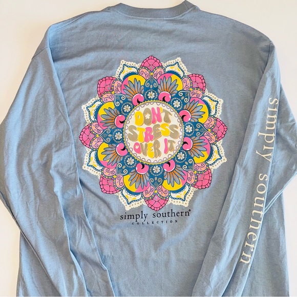 NWT Simply Southern Don’t Stress T-shirt - Picture 3 of 4